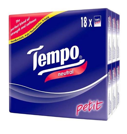Picture of Tempo Petit Neutral Pocket 4-Ply Facial Tissue (18packs x 7sheets)