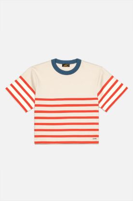Le Mont Saint Michel - Tora– Striped T-Shirt (White Red) Women