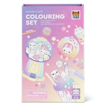 Tiger Tribe Pastel Colouring Set - Kawaii Cafe